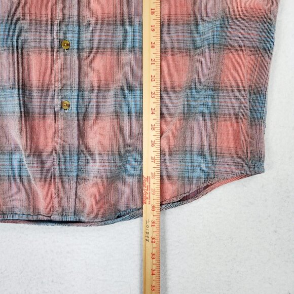 Orvis Shirt Mens XL Washed Red Blue Plaid Button Up Pocket Long Sleeve Cotton - Picture 5 of 9